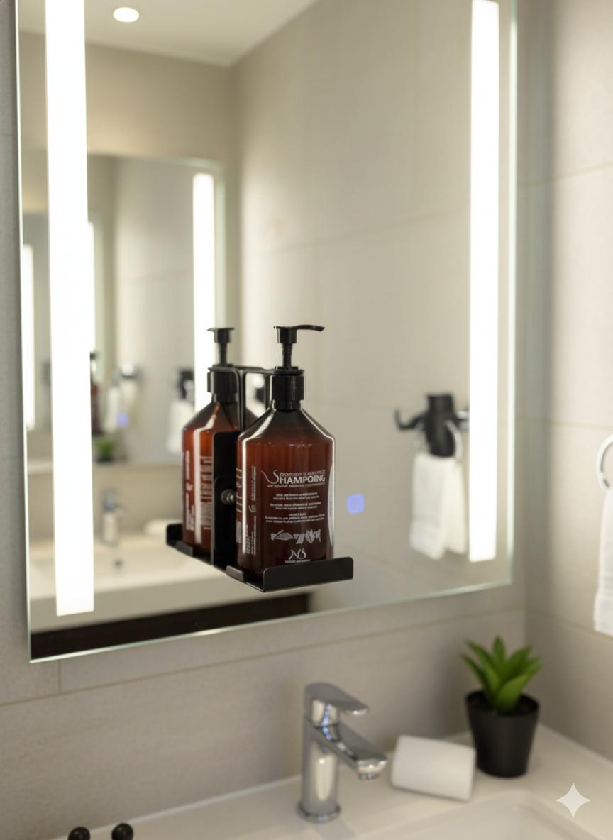 [New] Black wall-mounted pump bottle holder